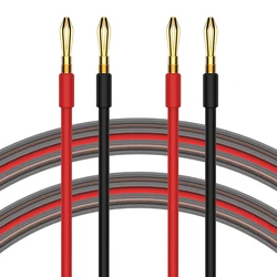 Pair HiFi Gold Plated Speaker Cable High-End 4N Speaker System Oxygen-free Pure Copper with Banana Plug