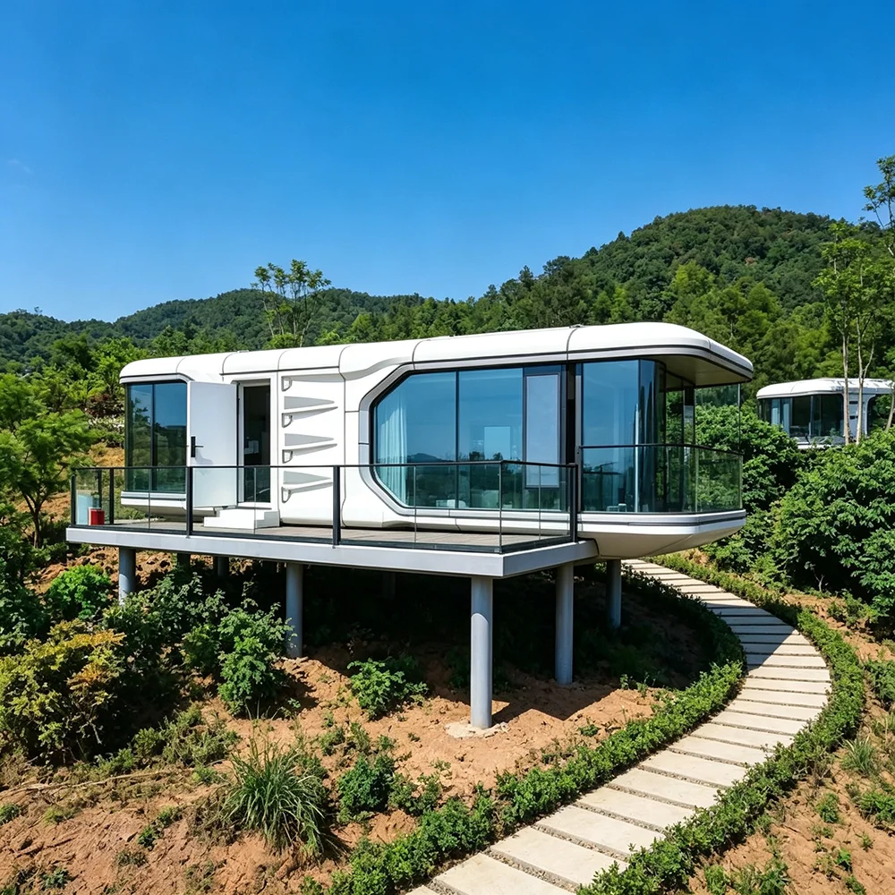 Factory Supply Sunroom Prefabricated Foldable House Expandable Container Home 2 3 4 Bedroom Prefab Tiny House Warehouse Barn