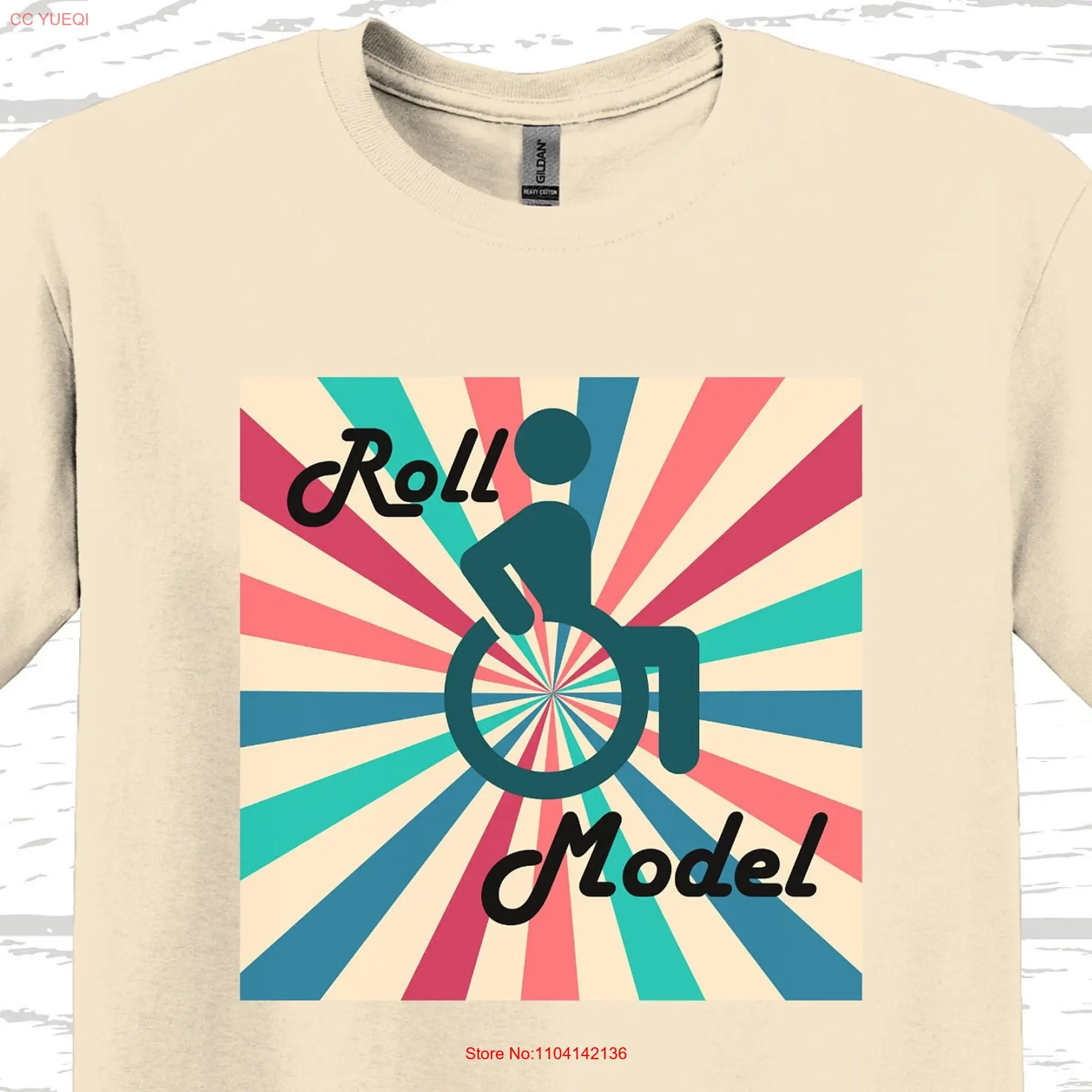 Roll Model T Shirt Humorous Physical Disability for Wheelchair User Accessible Handicap Fun Retro Top