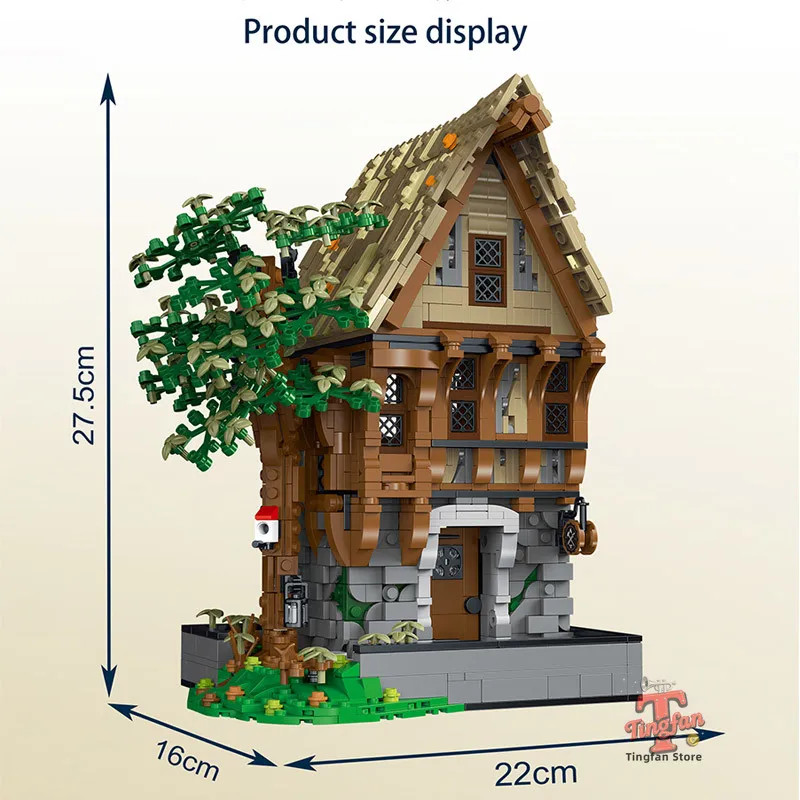 Mittelalterliche Schmiedegeschäfte Modelle 21325 Bausteine Ziegel Streetview Modulare Stadtarchitektur Set Kinderspielzeug Jungen Erwachsene Geschenk