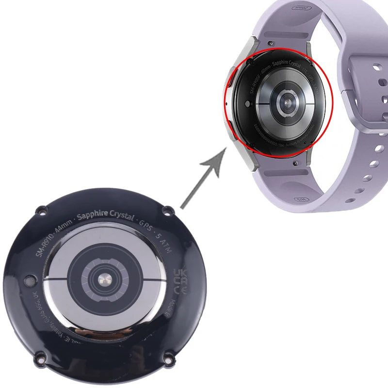 غطاء ساعة ذكية ، جزء استبدال التجميع الكامل ، غطاء خلفي لسامسونج جالاكسي 5 ، 44 من الأسفل ،