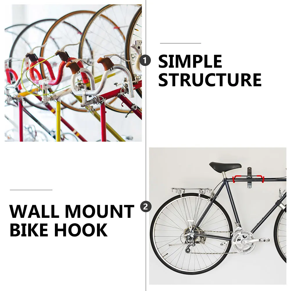 

10pcs Wall Mount Bike Hooks Metal Bicycle Rack Heavy Duty Storage Saving Design Stable Durability Garage