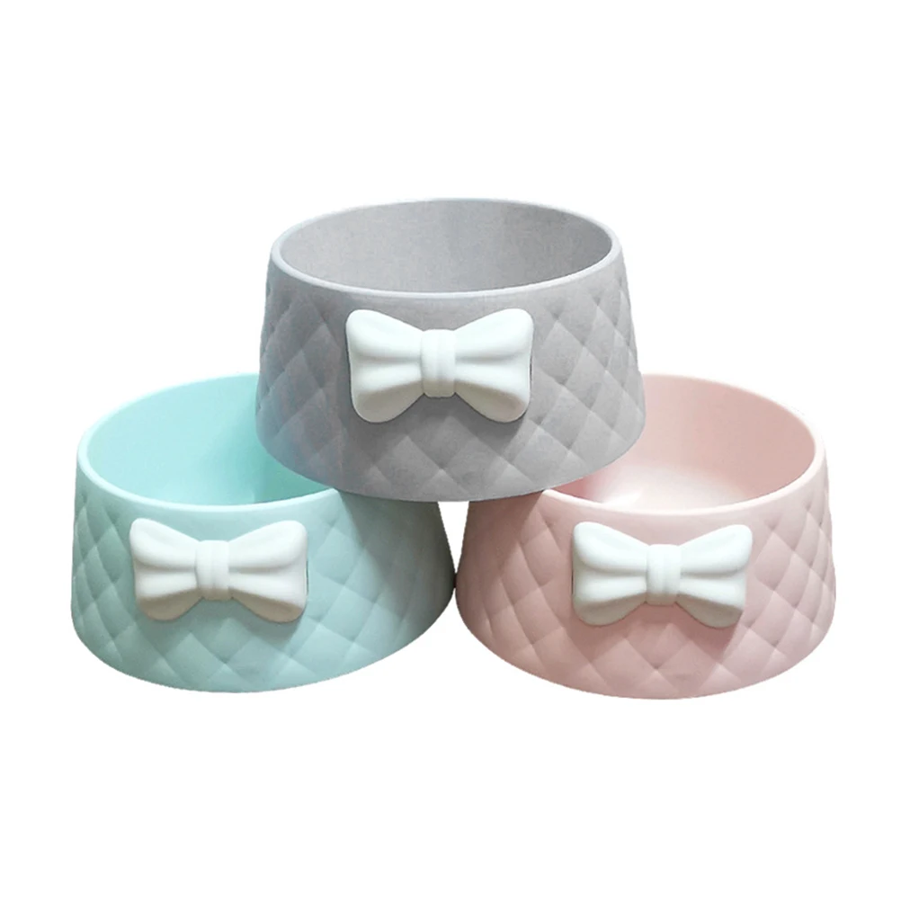 

2pcs Pet Cat Dog Bowl Ceramic Feeding Water Bowl Eco-Friendly Durable Lightweight Easy Clean Cute Bow Decor For Puppy Animals