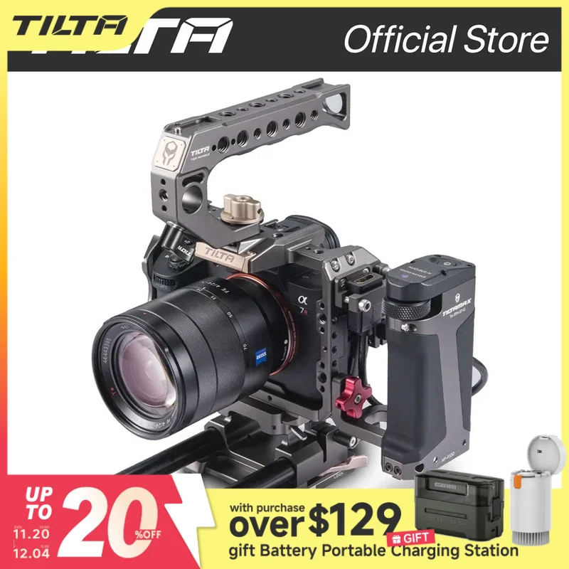Tilta a7 a9 TA-T17-FCC-G gaiola de câmera completa para sony a7 a9 a7m3 a7r3 a7m2 a7r2s eries kit a/b/c tilta cinza dslr equipamento de câmera