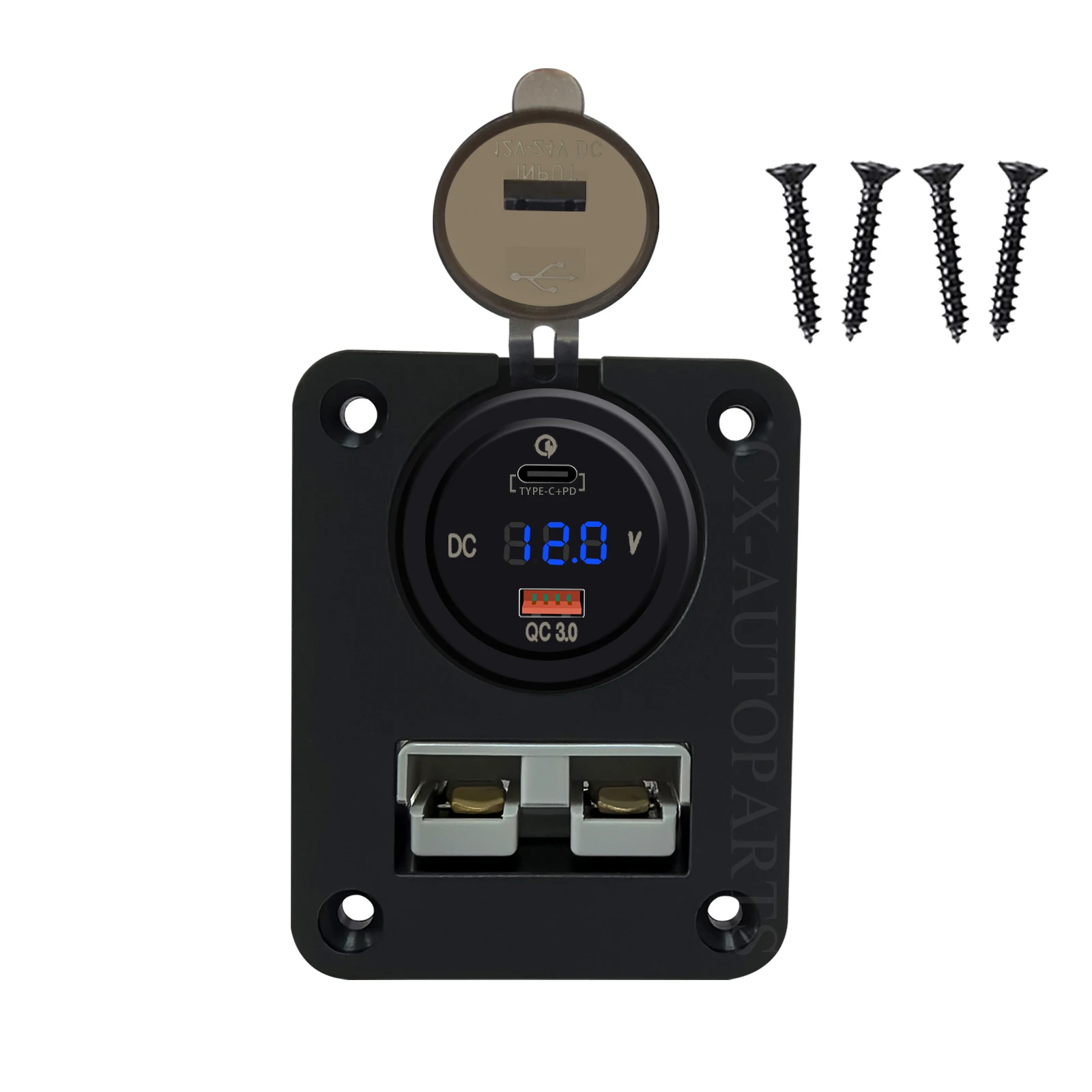 Battery Quick Connector 50A Anderson Adapter Bracket Panel USB Power Socket For Caravan Camper Boat Truck Cable Connectors Plug