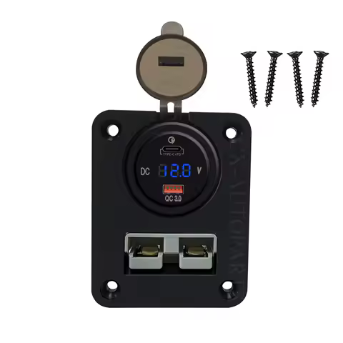 Battery Quick Connector 50A Anderson Adapter Bracket Panel USB Power Socket For Caravan Camper Boat Truck Cable Connectors Plug