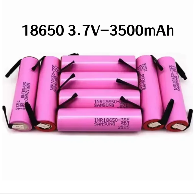 1-50PCS 100% original INR18650 35E 20A discharge 3.7V 3500mAh large capacity rechargeable battery+DIY nickel