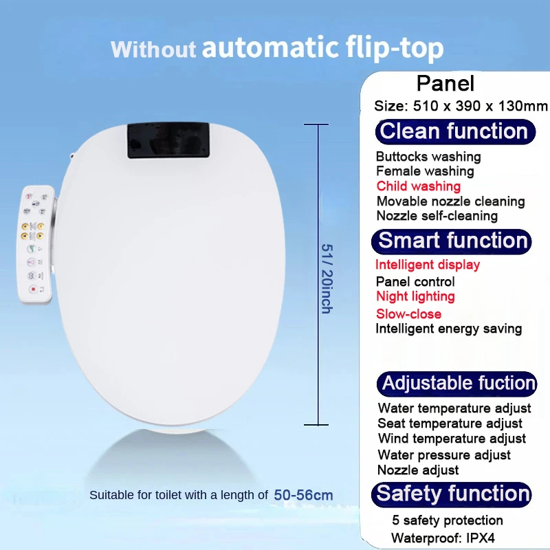 

WC Japanese Seat Inodoro JaponesTapa De Bidet Smart Japanese Seat Heated Bidet Abbatant wc Japonais Electric Seat Washing