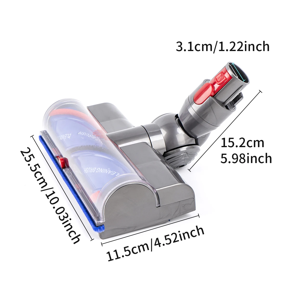Adjustable Suction Electric Floor Brush Head For Dyson V7 V8 V10 V11 V15 Vacuum Cleaner With Green LED Dust Light