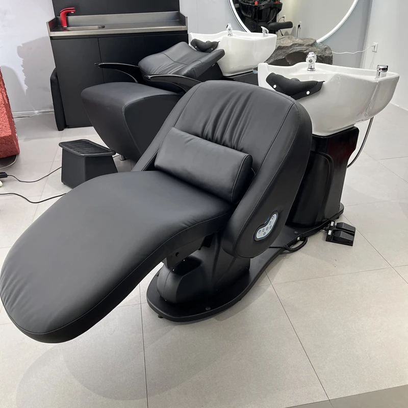 Barbershop Head Spa Shampoo Chair Massager Shampoo Hair Salon Chair Beauty Salon Reclining Electric Cadeiras Salon Furniture