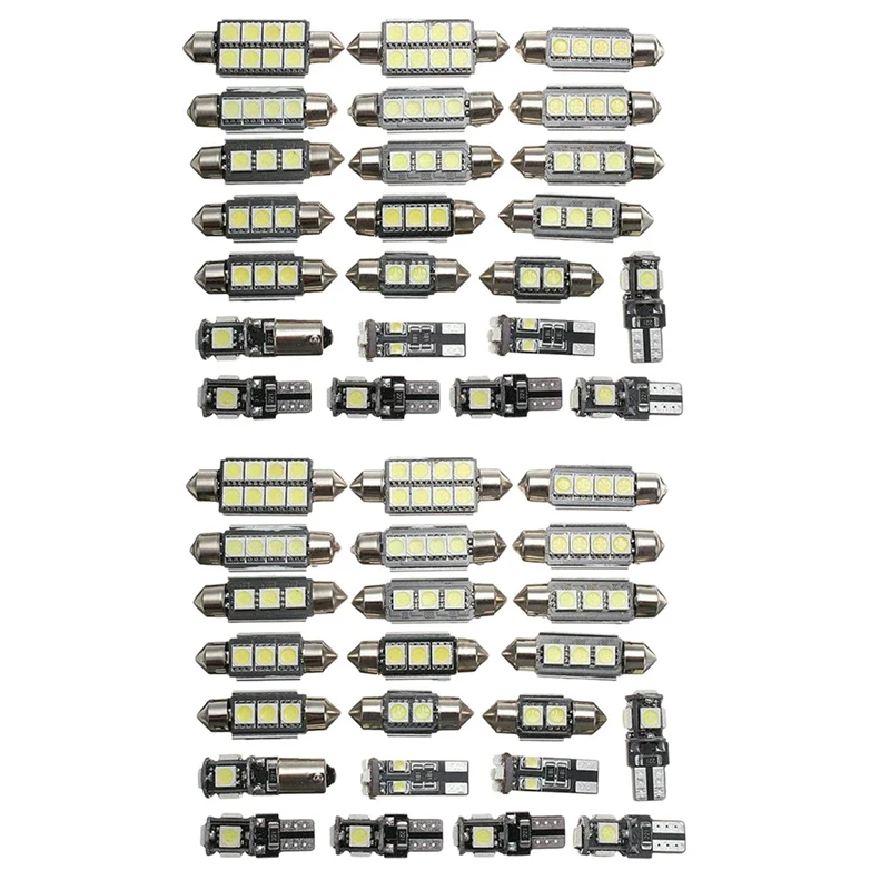 46Pcs LED Car Interior Light Dome Trunk Map License Plate Lamp Bulb Kit