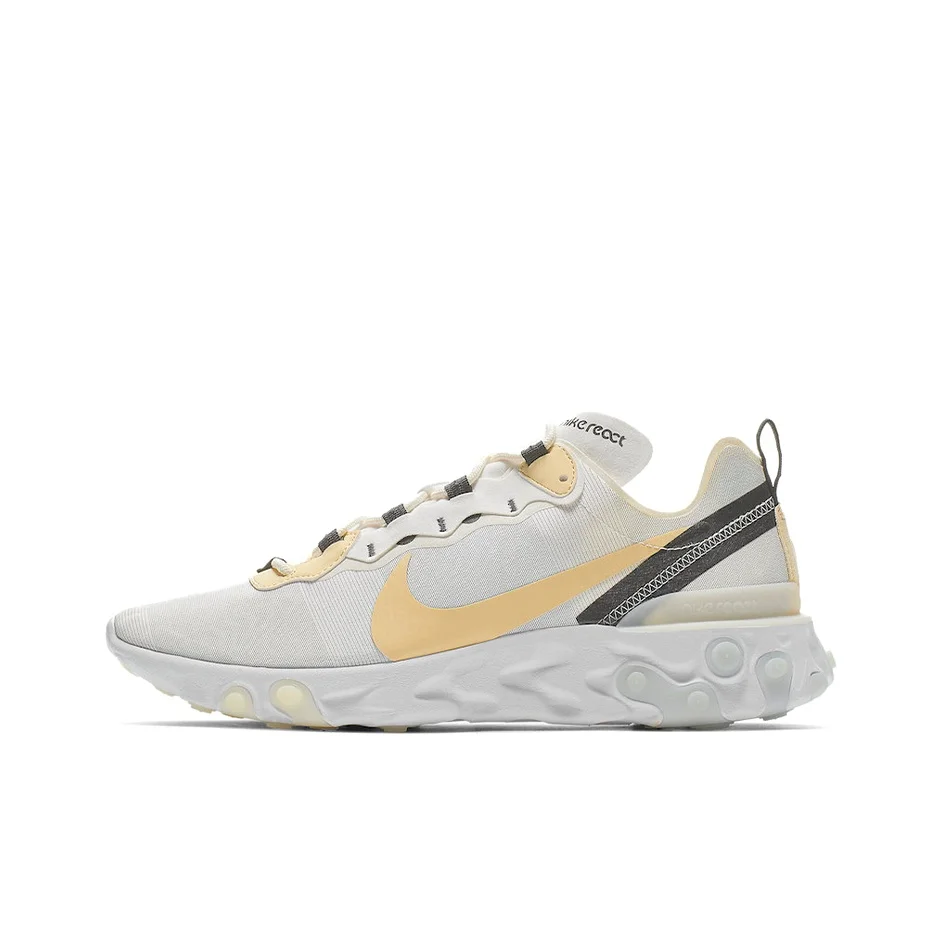 Nike React Element 55 Running Shoes Unisex Low Top White/Yellow BQ6166-101