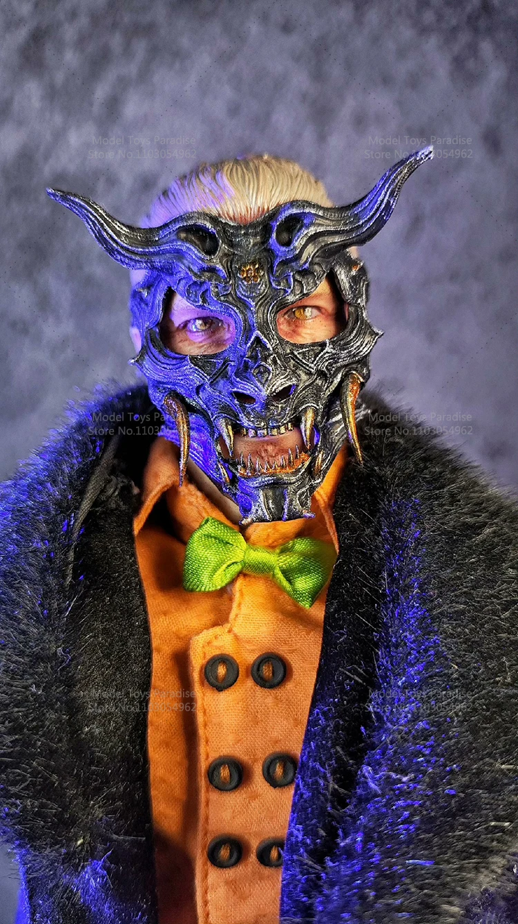 Maska Hannya w stylu mechanicznego punku, skala 1/6, japoński żołnierz, pasuje do figurek akcji 12-calowych.