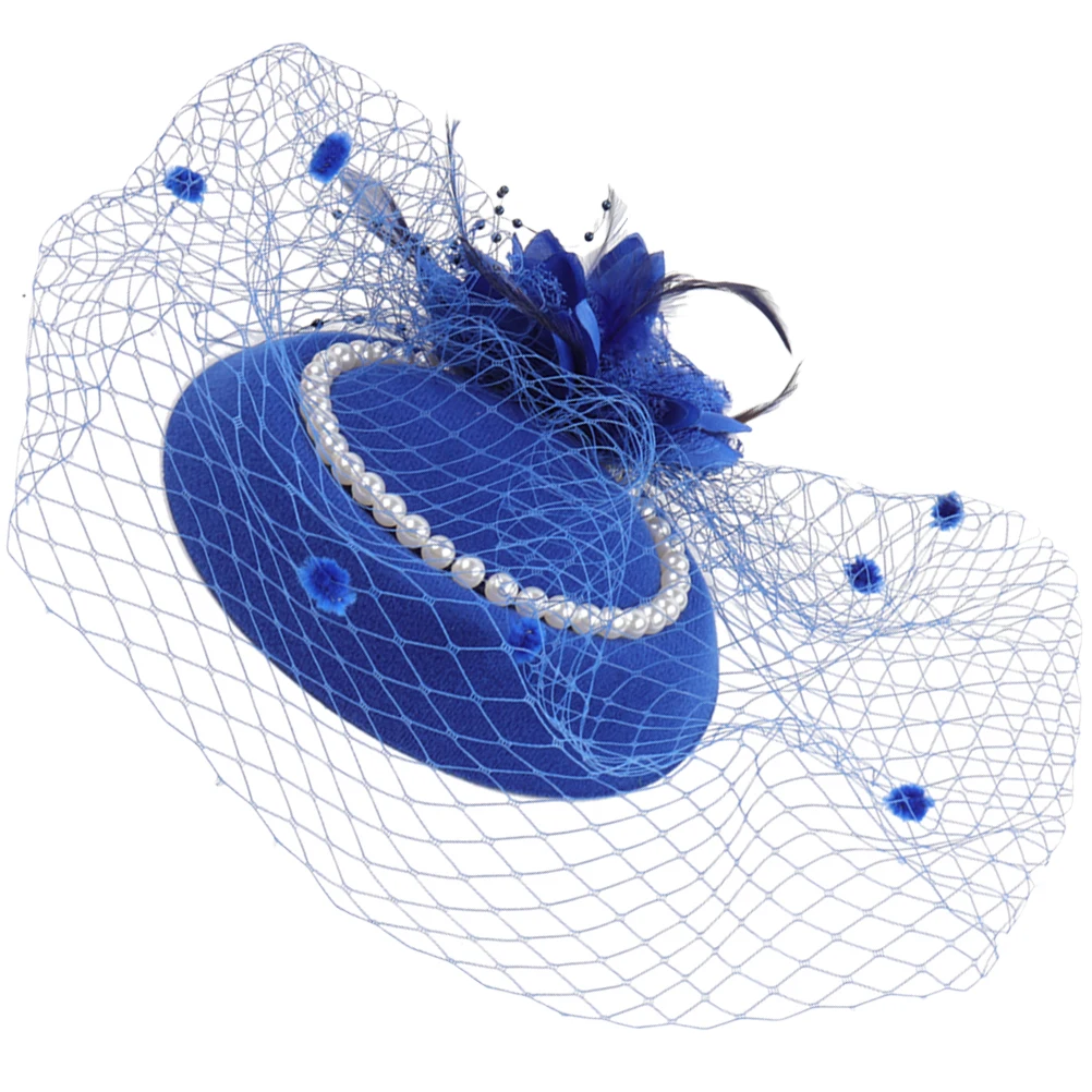 

Pearl Headdress Headbands with Lace Fabric for Wedding Bride Banquet Fascinator Hat Tea Party Hair Accessories