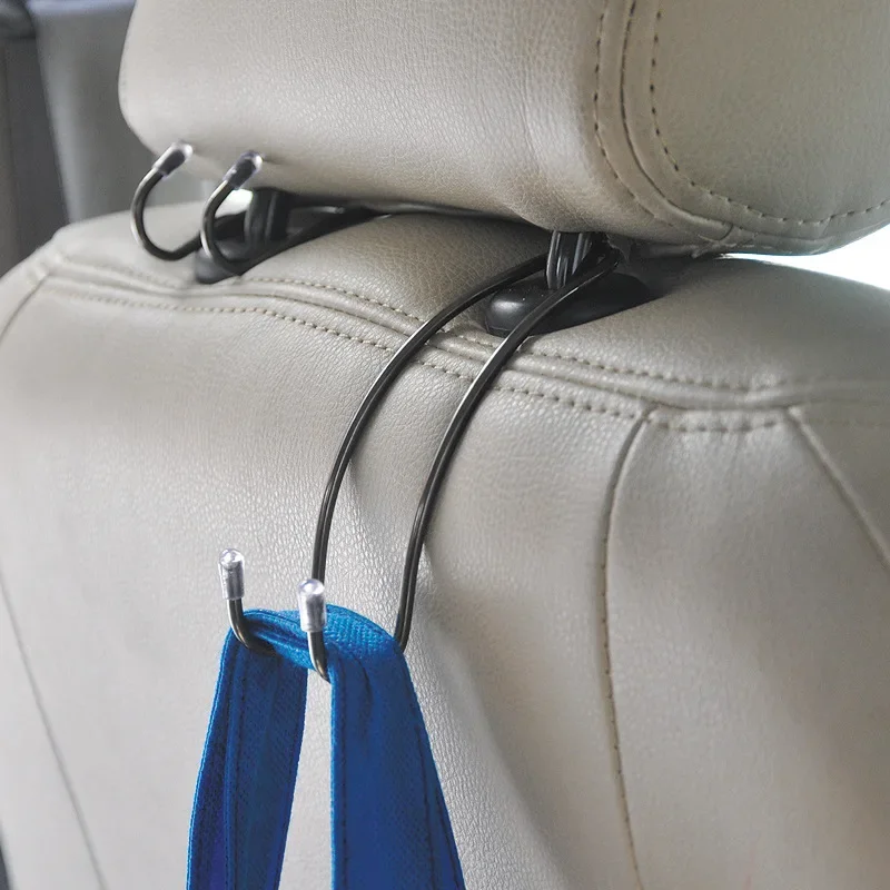 1/2pcs Multi-functional Metal Auto Car Seat Headrest Hanger Bag Hook Holder Bag Purse Cloth Grocery Storage Auto Fastener Clip