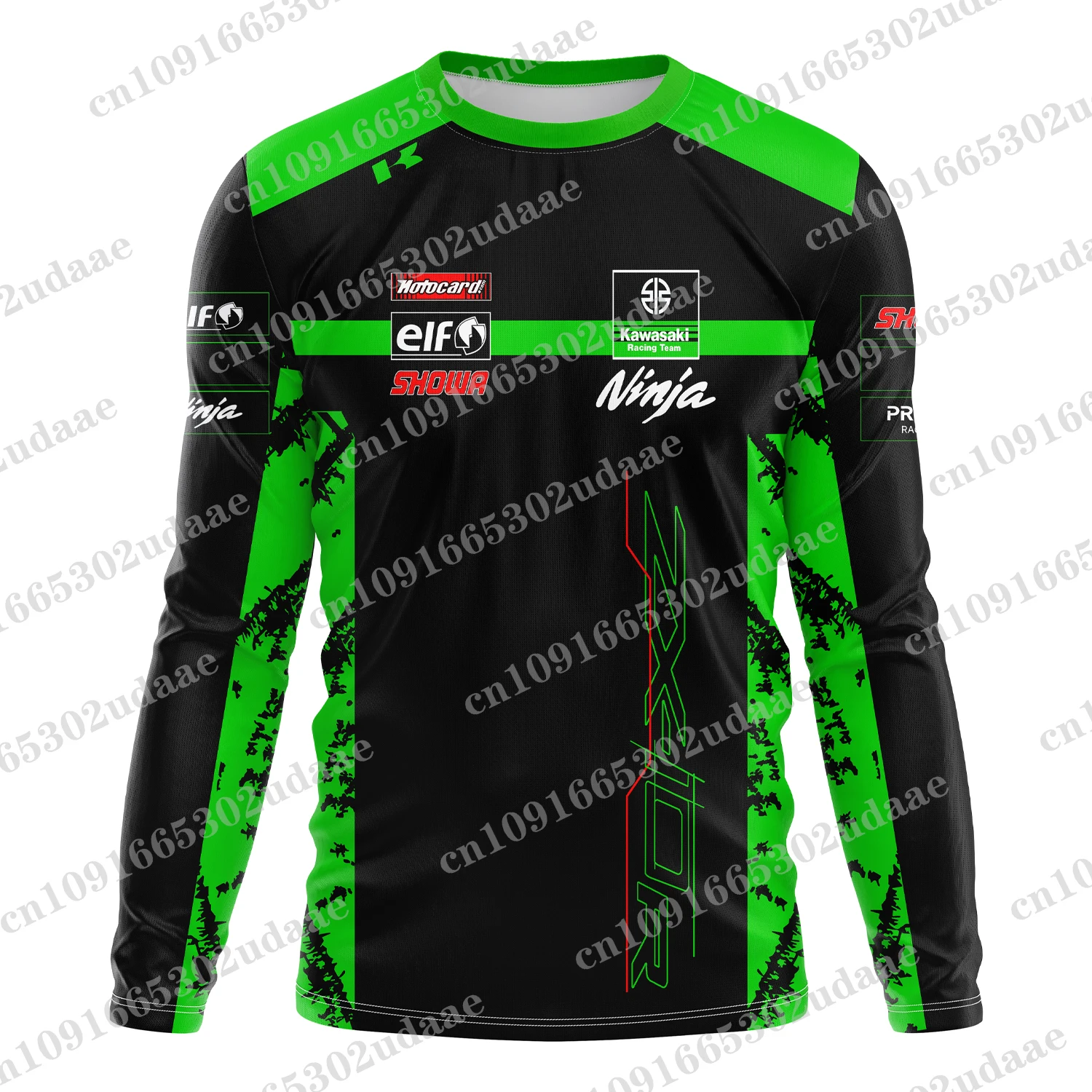 NINJA ZX-10RR Kawasaki Racing Team Men\'s Summer Long Sleeve 3D Printed Women\'s T-shirt Motorcycle Sports Top