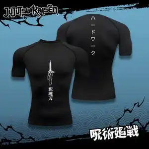 Toji Compression Shirt Sportswear Gymwear Gym Jujutsu Kaisen Compressions Anime Fushiguro Gym Clothing Zenin Anime Gym Muscles image 5