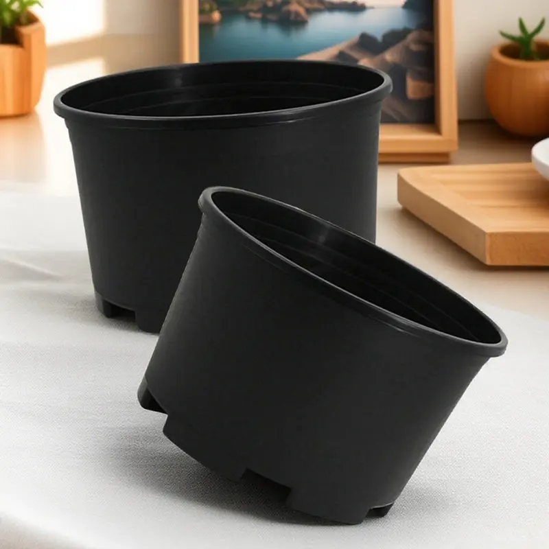 

2 шт. пластиковых кашпо, большие цветочные горшки с дренажными отверстиями, дышащие горшки для растений для дома, улицы, сада, питомника