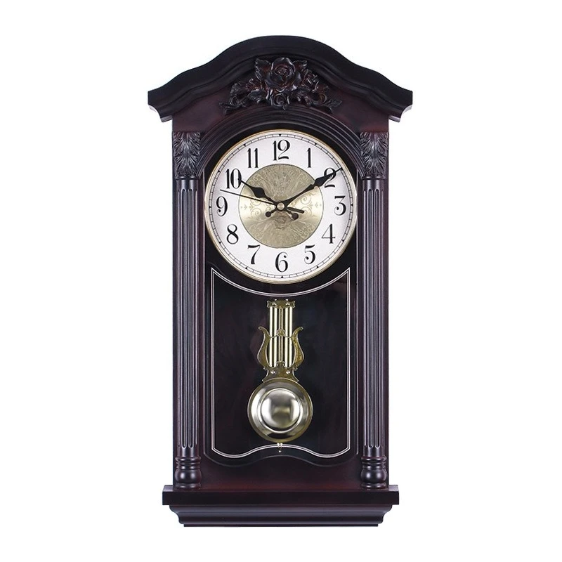 European retro music clock, high-end fashion, living room decoration wall clock, Chinese swing on the hour, wall clock