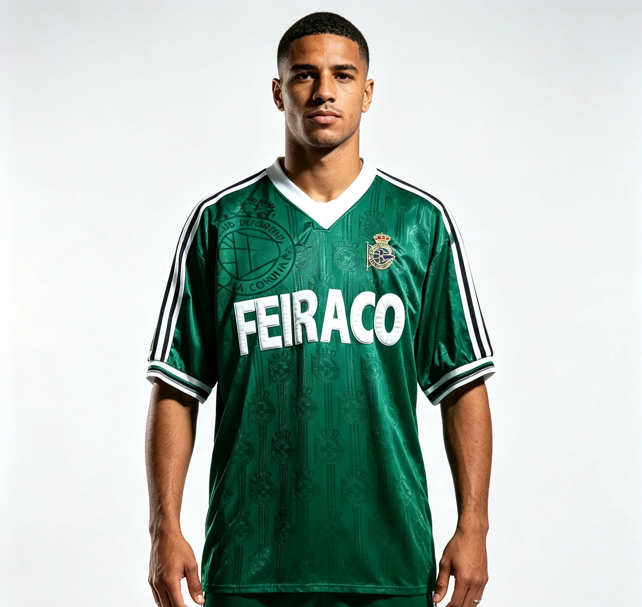2026 Deportivo La Coruña Retro Fußballtrikot, Eltern-Kind-Familien-Set, schnelltrocknendes Vintage-Fußballtrikot für Erwachsene und Kinder