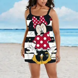 Boho Women's Dresses Free Shipping Plus Size Summer Outfits Cartoon Mickey Woman 2022 Print Beach Dress Sexy Loose Minnie Mouse