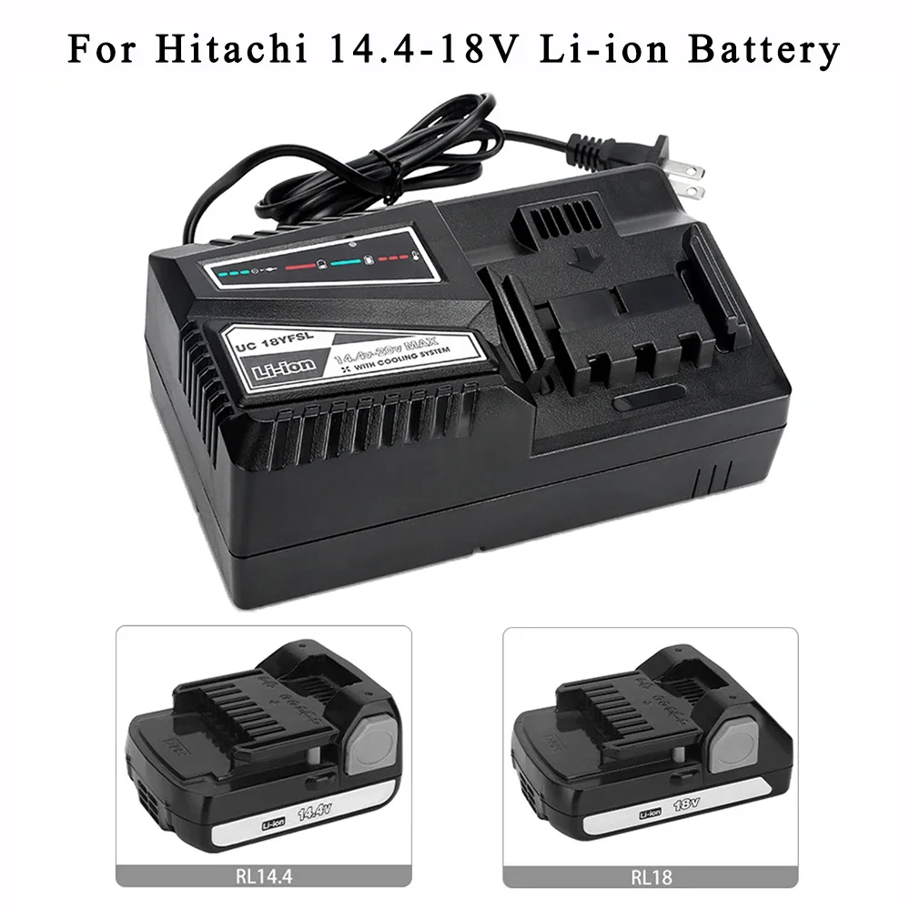 

UC18YSFL Lithium Battery Charger Compatible with For Hitachi 14.4V-18V Battery Power Tools for BSL1815 BSL1815X US/EU/UK/AU Plug