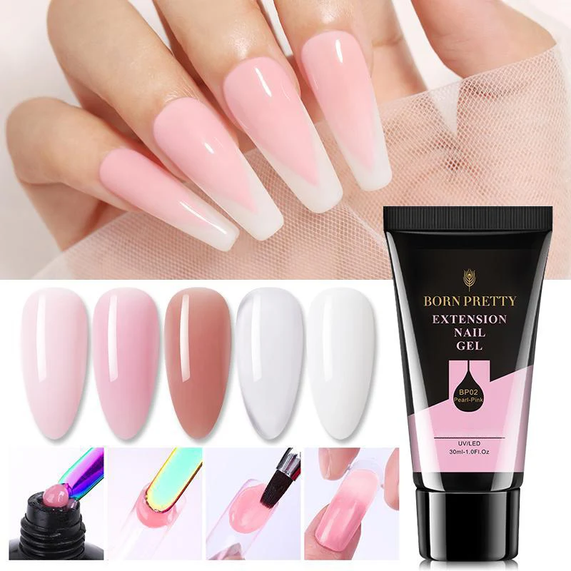 BORN PRETTY-esmalte de uñas en Gel UV, Gel acrílico de extensión rápida, barniz de Gel transparente para manicura artística, 30ml