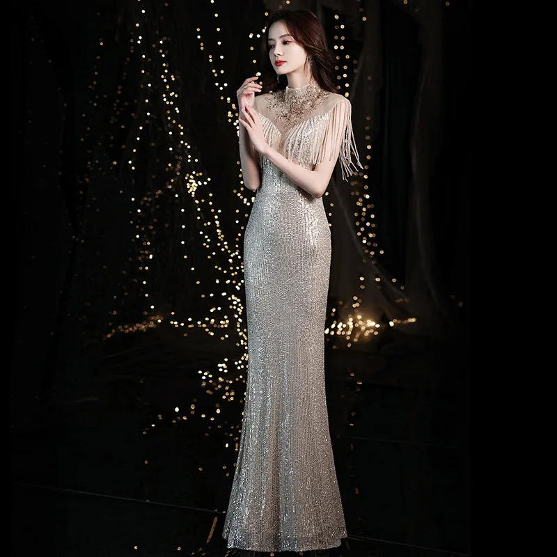 

Новое женское бальное платье Ele Fi Tail Gown 2025 года, зимнее, класса люкс, высокого качества, для взрослых, из бархатной ткани, с завышенной талией