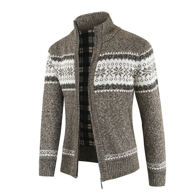 Men's Clothing Sweaters Cardigan Knitted Cardigan Outer Wear 2026 New Color-blocking Stand-up Collar Coats Jackets