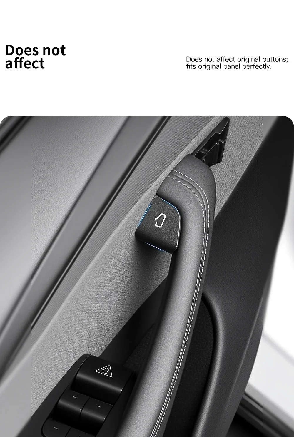 Armlehnen-Fensterheber-Schalteraufkleber für Tesla Highland Model 3 17-23 Juniper Model Y 21-24 Auto-Türenöffner-Aufkleber – Detail 8