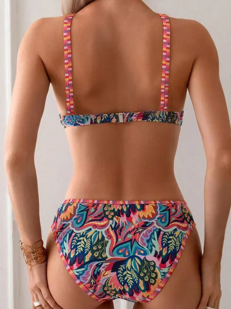 เซ็กซี่พิมพ์ชายหาดบิกินี่ 2 ชิ้นชุดสตรีแยกชุดว่ายน้ําสามเหลี่ยมกางเกงบิกินี่ 2025 ฤดูร้อนใหม่ชุดว่ายน้ําชุดบิกินี่