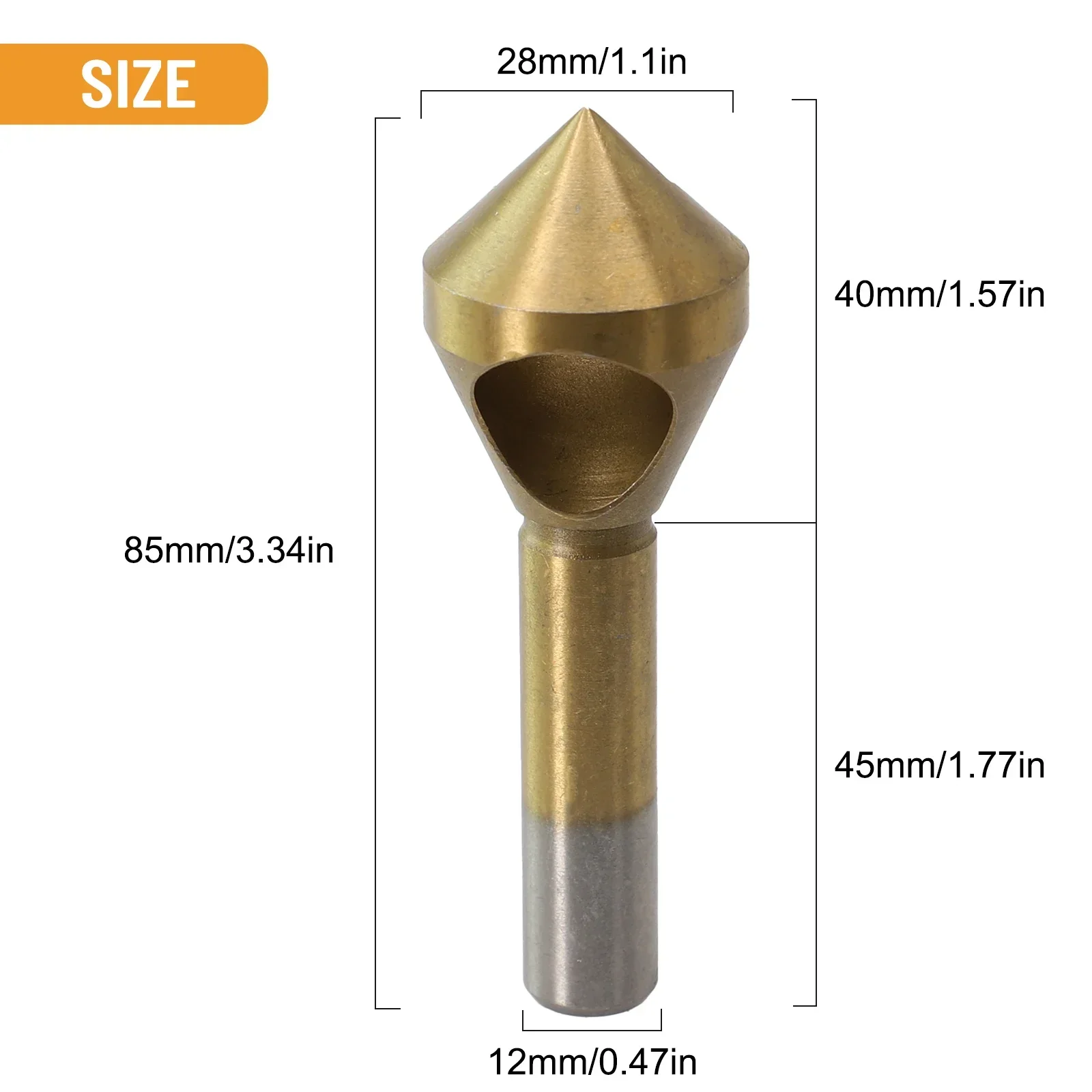 1 buah dilapisi titanium Deburring Cutter chamfer konter bor wastafel mata bor halus lubang pemotong untuk kayu logam plastik alat Chamfering