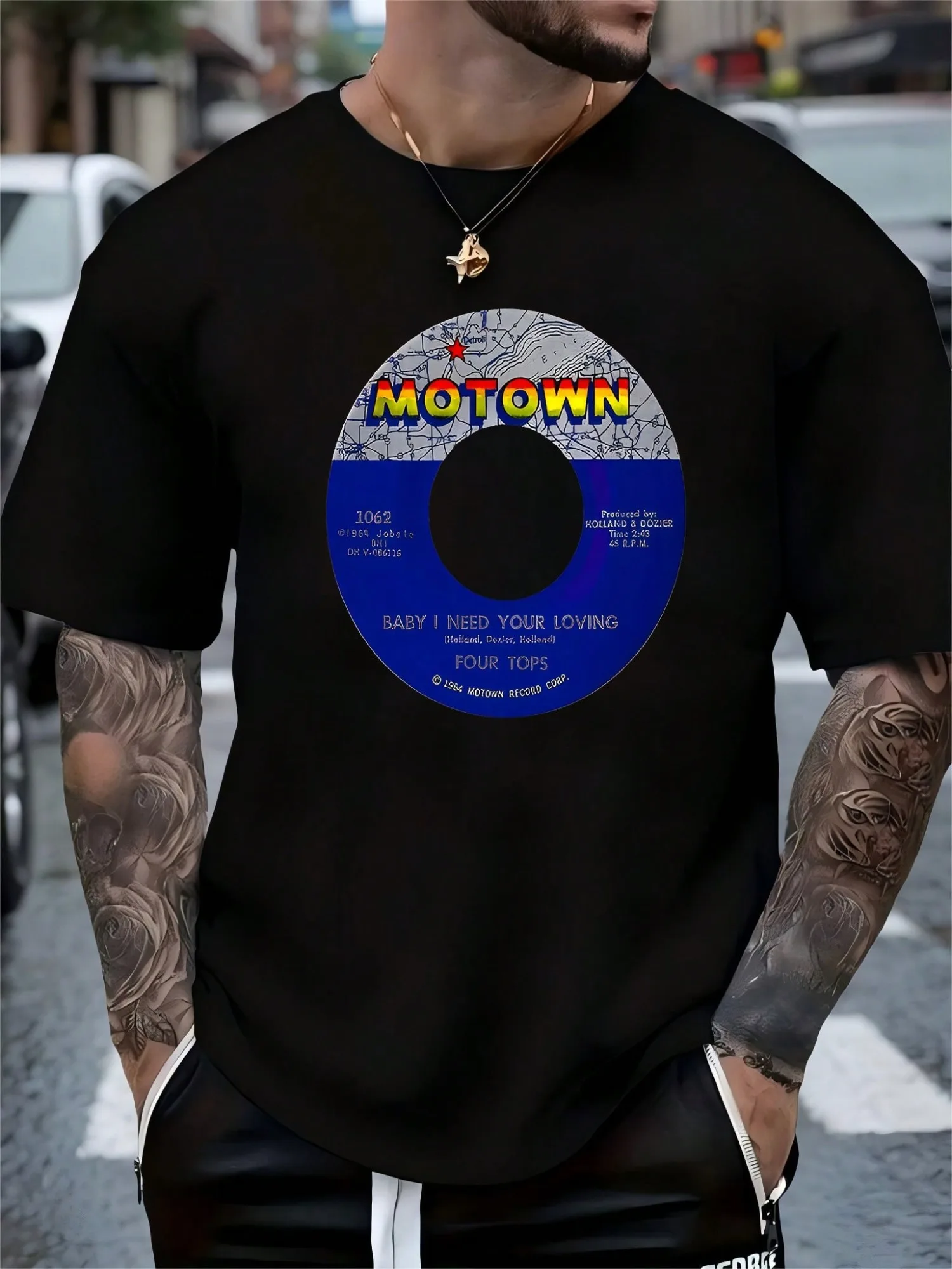 

MOTOWN Men's Pure Cotton Casual T-Shirt | Round Neck Fabric Slightly Comfortable And Breathable Suitable For Daily Wear