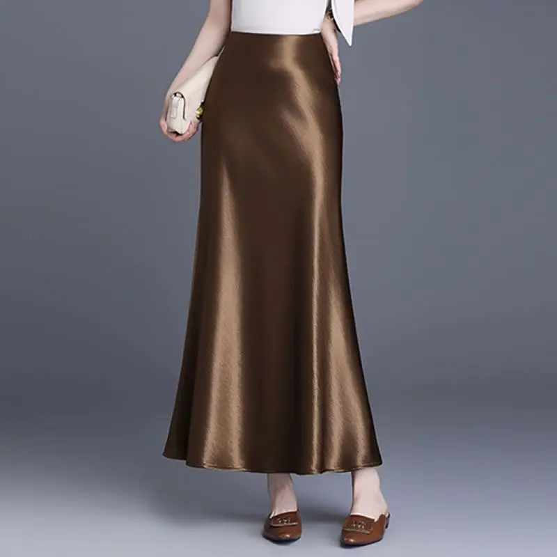 フィッシュテール レディース 春新作 ハイウエスト スリム ミドル丈 ストレート ヒップハグ ロングスカート