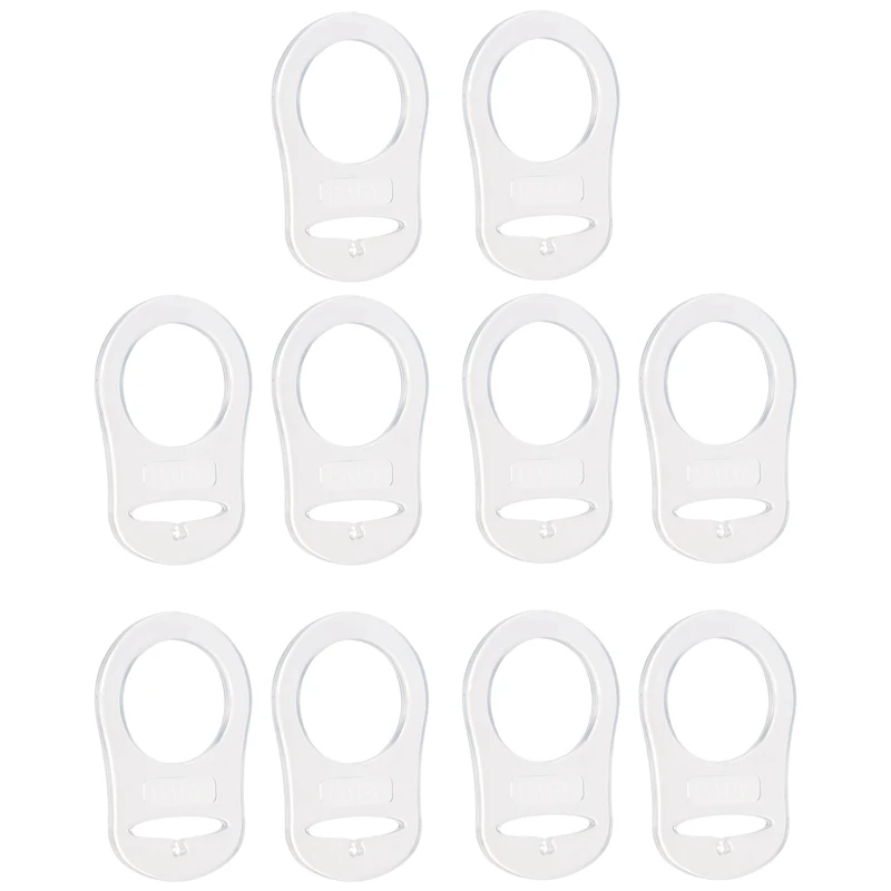 10 Pcs Button Silicone Ring Mam Pacifier Holder Mannequin Clip Adapter Transparent