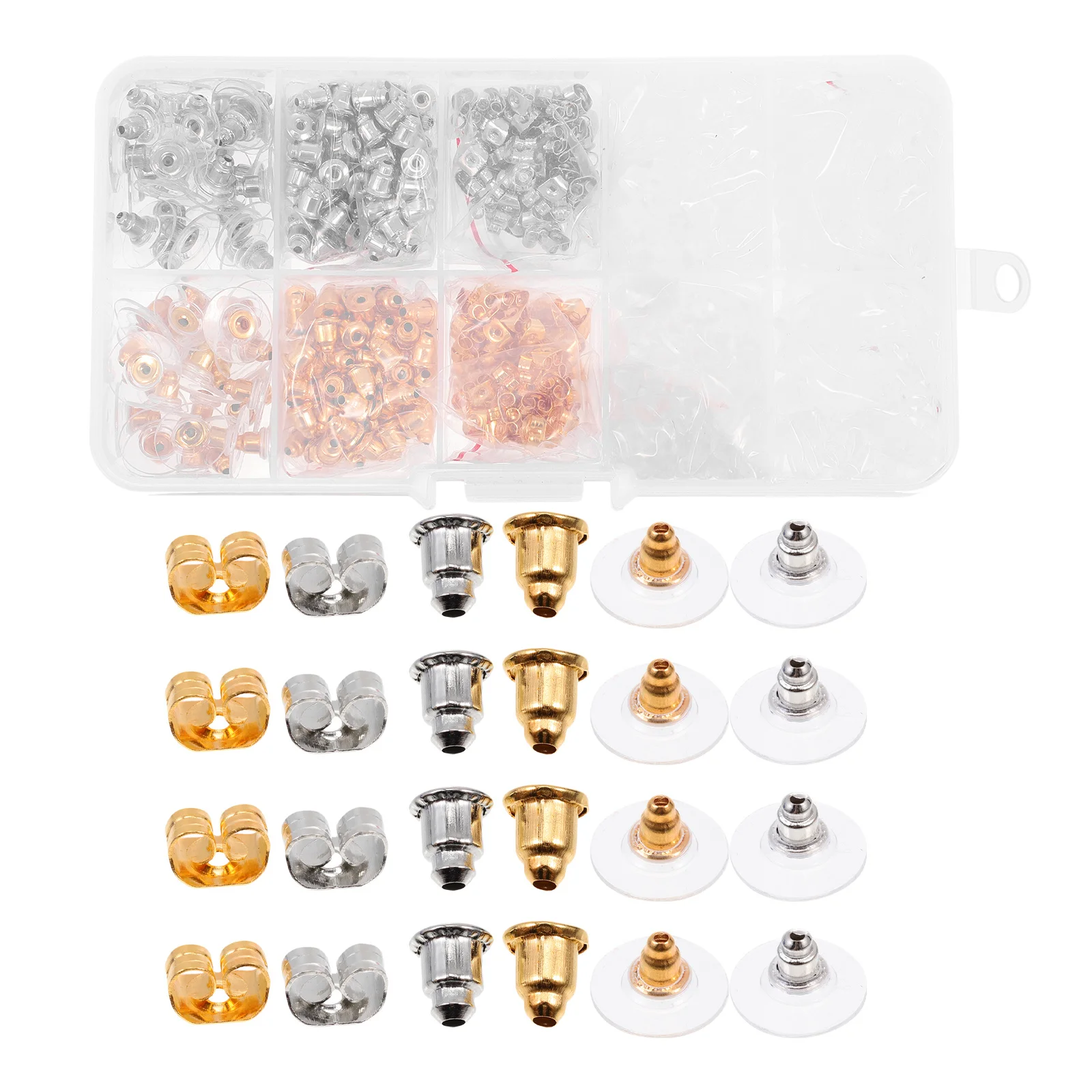 

1 Box Transparent Earring Plugs Premium Plastic Alloy DIY Earring Backs Stopper for Secure Fashion Jewelry Accessories
