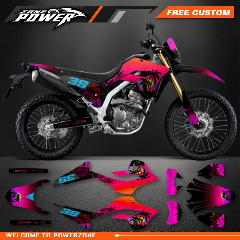 Powerzone Motorcycle Graphic Decal Stickers Kits For Honda CRF300L 2021 Number Name Customize 11