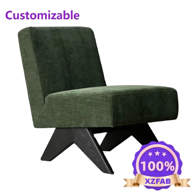 Factory Direct 2026 Wabi Sansan Fabric Leather Sofa Chair Bed and Breakfast Cafe Armless Single Chair Balcony High Backrest Leis