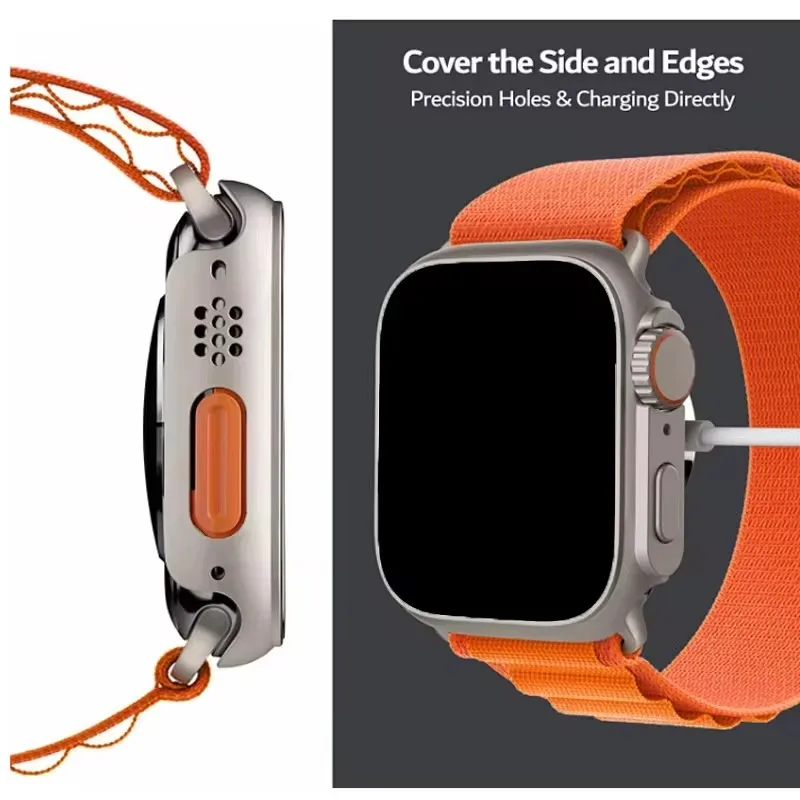 Capa para apple watch 44mm 45mm 41mm 40mm protetor de tela 1:1 atualização para ultra 49mm capa dura para pc iwatch série 9 8 7 6 5