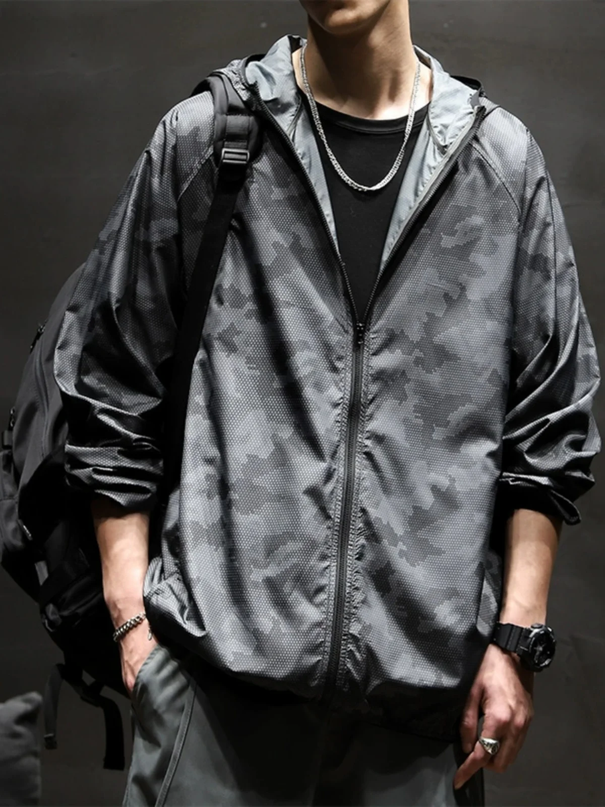 

Outdoor Hollow out Jaet for Couples Men's Ice Sensation Breathable 3D Splicing Me Hat Fiing Clothes Outerwear