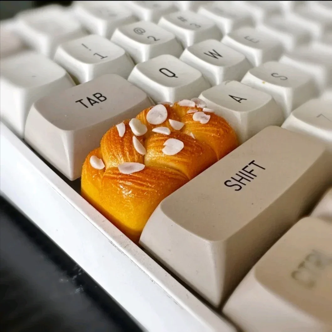 1 pz piccoli Toast pane Keycaps personalizzato ESC Toast Gourmet Keycaps pane strappato a mano tastiera meccanica 1.75u sostituzione