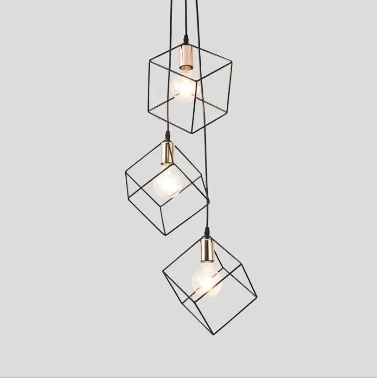 

Loft retro cage Cafe clothing shop barber shop hot pot restaurant bar industrial iron decorative Pedant lamp