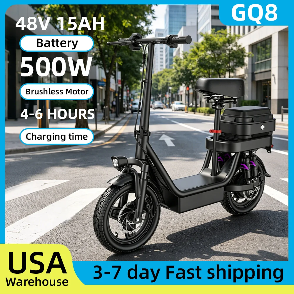 UPlee GQ8 Electric Bike For Adults, Folding Electric Bike, 500W Peak Motor, Scooter EBike With 14" Tire 48V 15AH Battery