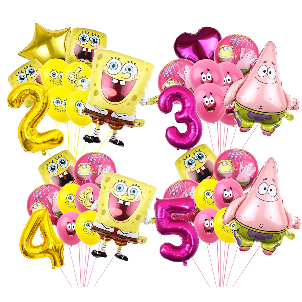 Spongebobed Ballon Sets Party Supplies Children DIY Party Decoration Latex Foil Globos Birthday Family Event Gifts Baby Shower