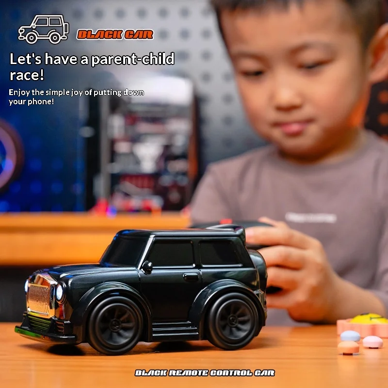 Black Car Mini Rc Car Q Version 4wd Drift Electric Remote Control Vehicle Desktop Indoor Hobby Toy For Adult Hobbyists