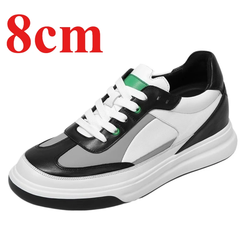 Height-increasing Shoes for Men's Increase 8cm Fashiona Leisure Board Shoes Lightweight Comfortable Invisible Elevated Shoes Man