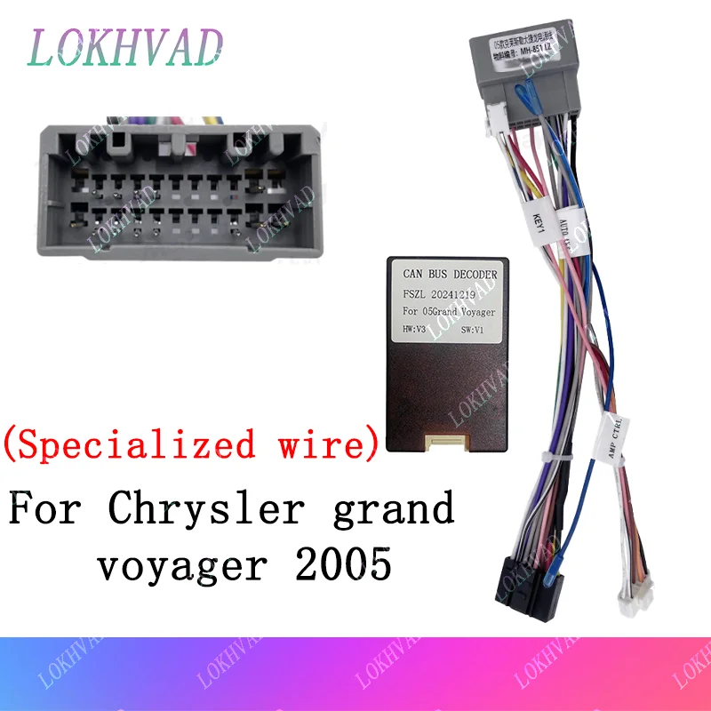 

android Car radio Canbus Box Decoder For Chrysler grand voyager 2005 16 pin Wiring Harness Plug Power Cable