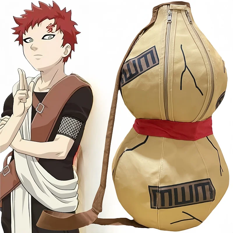 

Anime Naruto Gaara Calabash Cosplay Purely Handmade And Tailor-Made Gourd Backpack Costume Comic Con Halloween Cosplay Costume