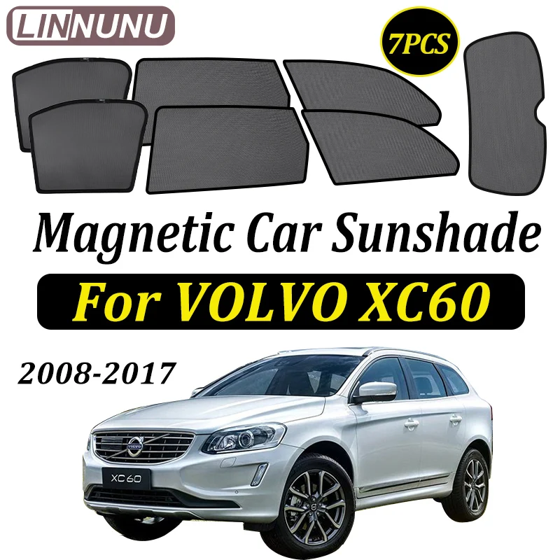 

LINNUNU Car Sunshade for VOLVO XC60 2008-2017 Mk1 Side Window Mesh Curtain UV Protection Privacy Shield Interior Accessories