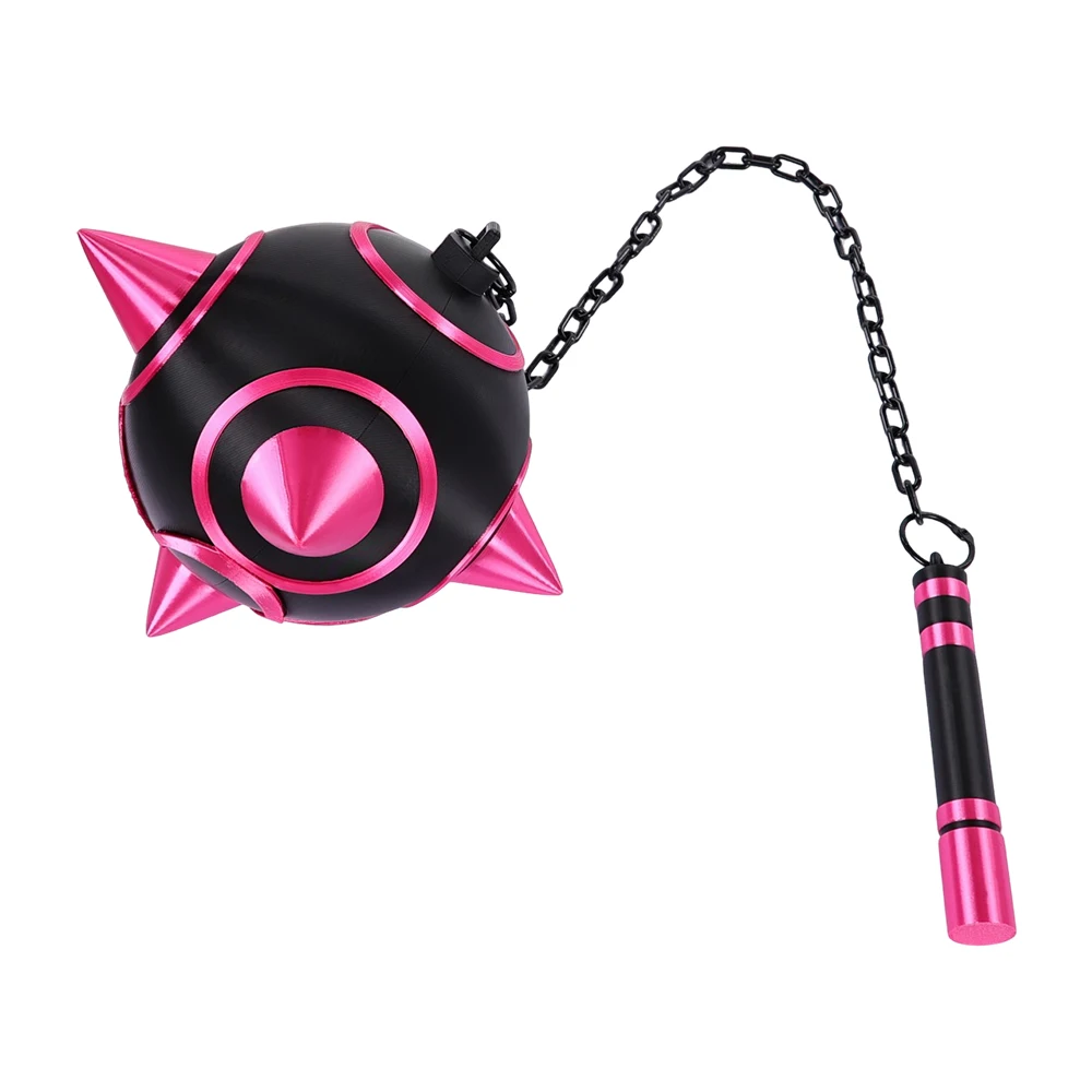 Rem Cosplay Re Zero Costume Flail Mace Prop Black‑Pink Spiked Ball Meteor Hammer Chain Handle Replica Weapons Prop Halloween view 5